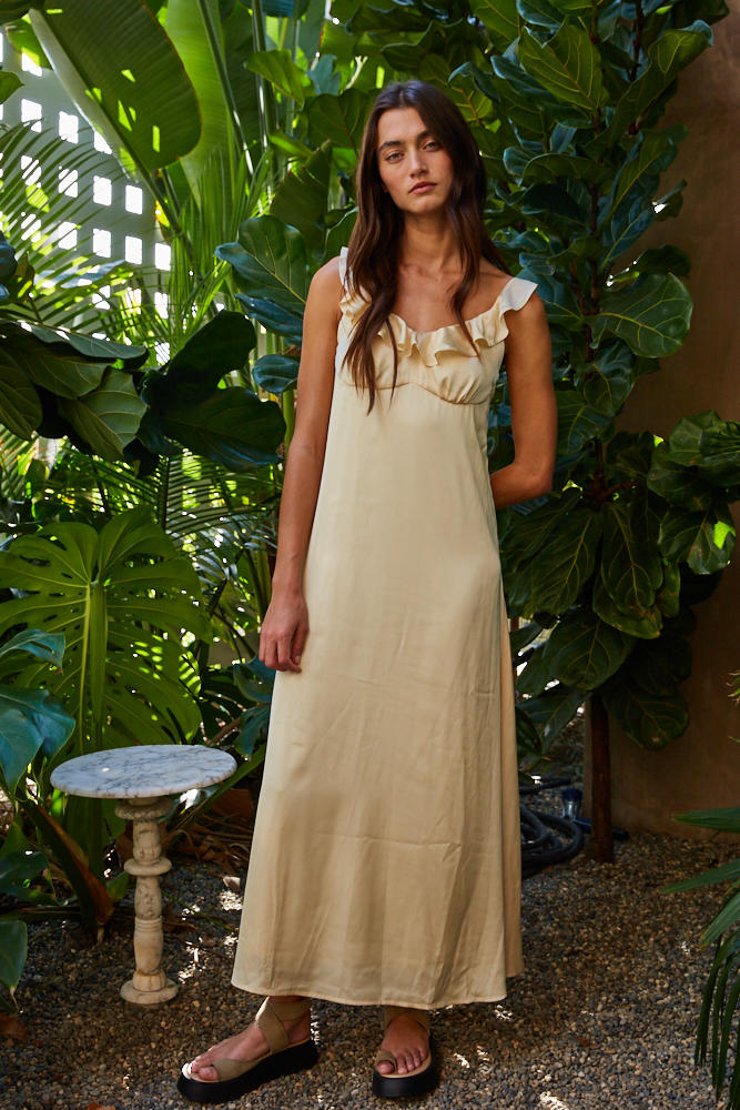 Adelynn Satin Maxi Dress – CAYLO