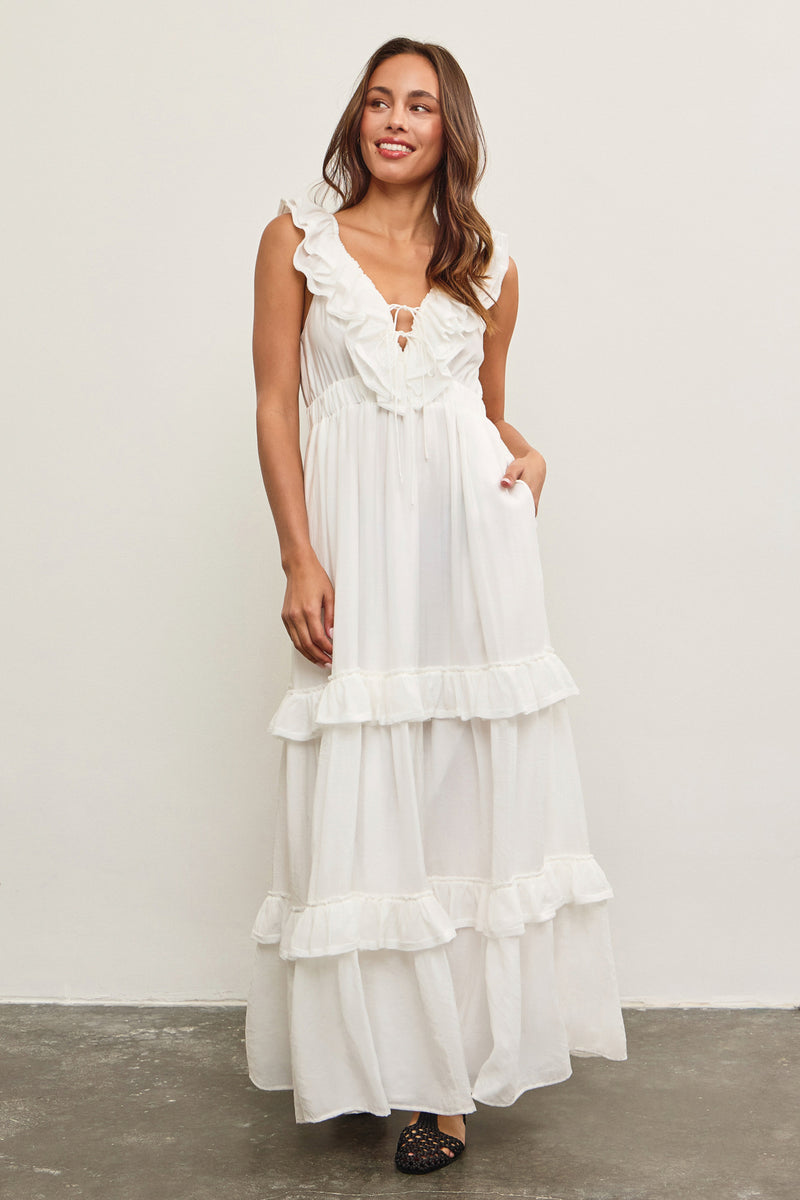 Zoey Tiered Ruffle Maxi Dress Medium Zoey Tiered Ruffle Maxi Dress Medium