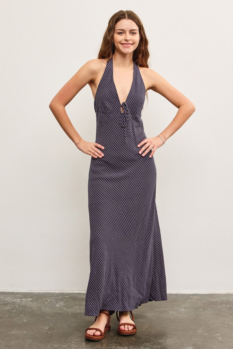 Nellie Linen Halter Maxi Dress Nellie Linen Halter Maxi Dress