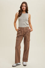 Robin High Rise Cotton Cargo Jeans