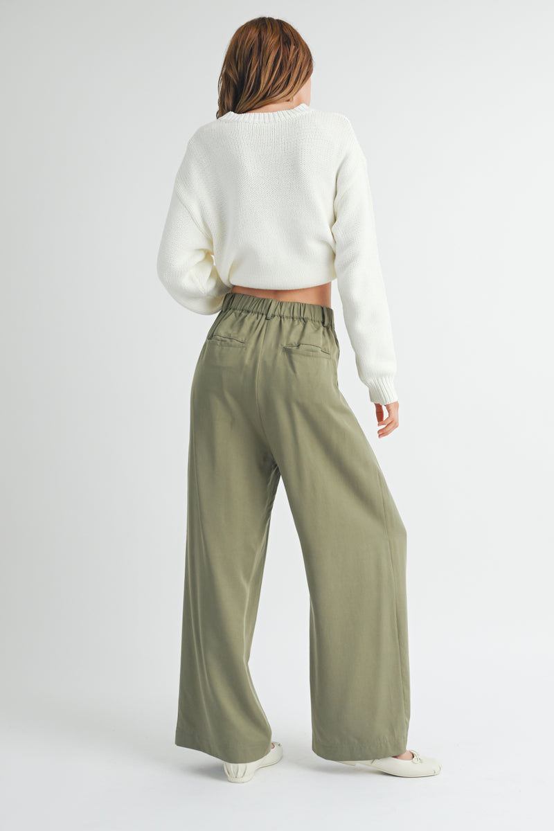 Fraser Tencel High Rise Trousers - Olive
