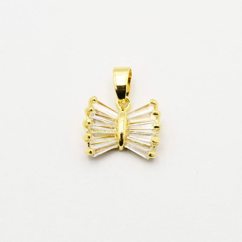 Embellished 14K Gold Plated Bow Charms