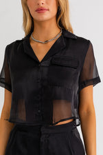 Minna Sheer Button Down Top