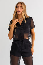 Minna Sheer Button Down Top