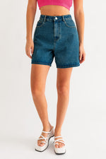 Lizzie High Rise Mom Jean Shorts