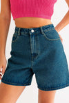 Lizzie High Rise Mom Jean Shorts