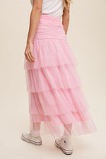 Allegro Tulle Midi Skirt - Pink