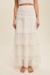 Allegro Tulle Midi Skirt - Cream