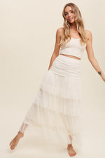 Allegro Tulle Midi Skirt - Cream