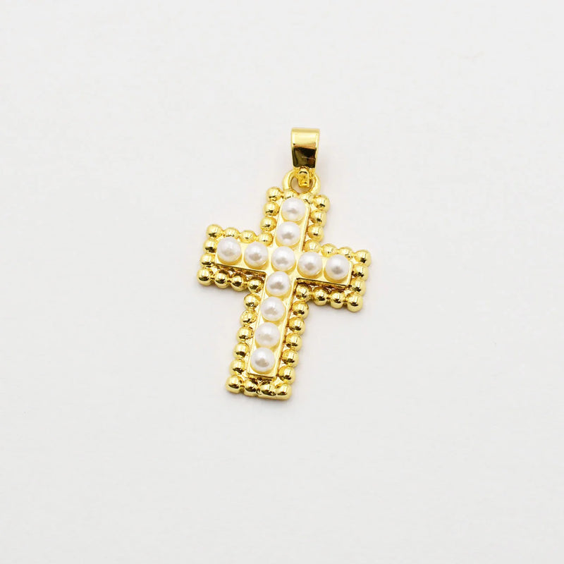 Embellished 14K Gold Plated Cross Charms