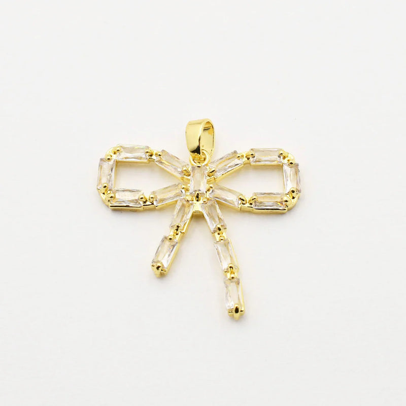 Embellished 14K Gold Plated Bow Charms