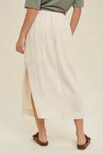 Nara Slit Midi Linen Skirt