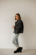 Timber Cotton Blend Pocketed Quilted Jacket - Charcoal