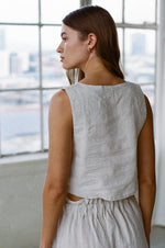 Suki Linen Cropped Tank Top