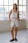 Suki Linen Cropped Tank Top