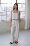 Suki Linen Cropped Tank Top