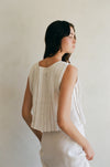 Novella Pleated Linen Tie Top