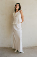 Novella Pleated Linen Tie Top