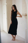 Elosie Viscose Maxi Sweater Dress - Black