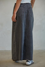 Fast Forward Slit Midi Denim Skirt