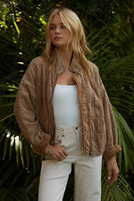 Timber Cotton Blend Pocketed Quilted Jacket - Tan