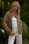 Timber Cotton Blend Pocketed Quilted Jacket - Tan