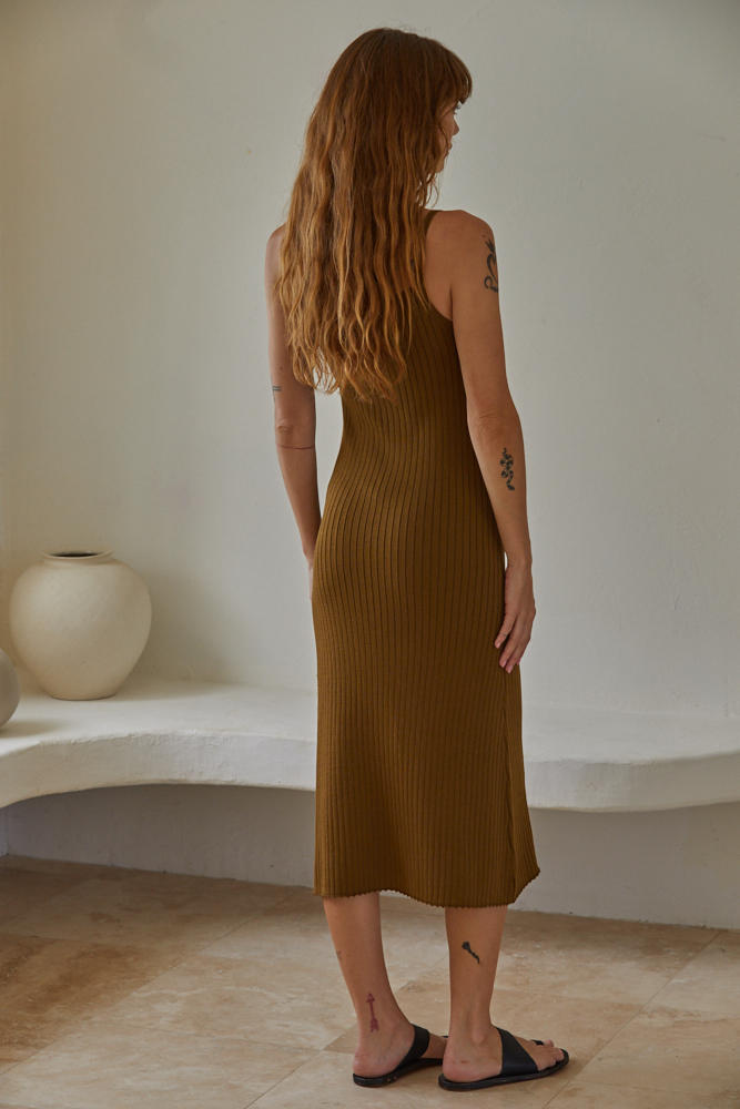 Byron Ribbed Knit Midi Dress