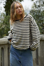 Odora Fuzzy Striped Sweater