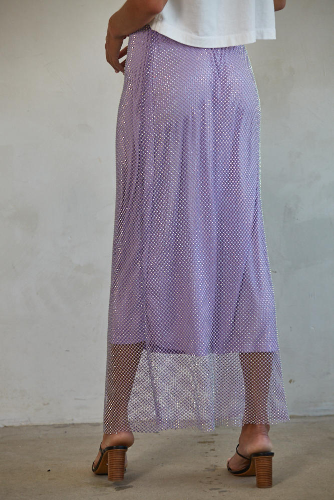 Bellamy Rhinestone Skirt - Lavender