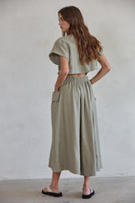 Amora Button Down Cotton Midi Dress