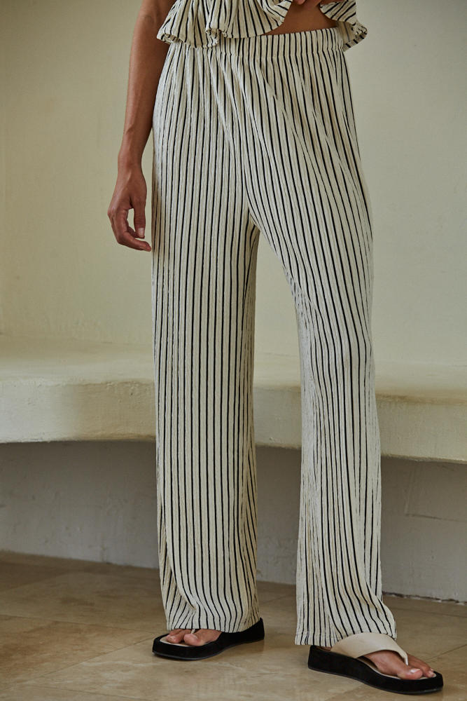 Carly Striped High Rise Pants