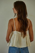 Estelie Eyelet Peplum Top