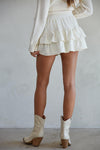 Diana Lace Ruffle Skort - Ivory