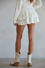 Diana Lace Ruffle Skort - Ivory