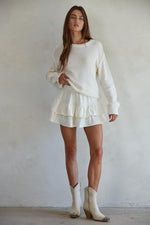 Diana Lace Ruffle Skort - Ivory