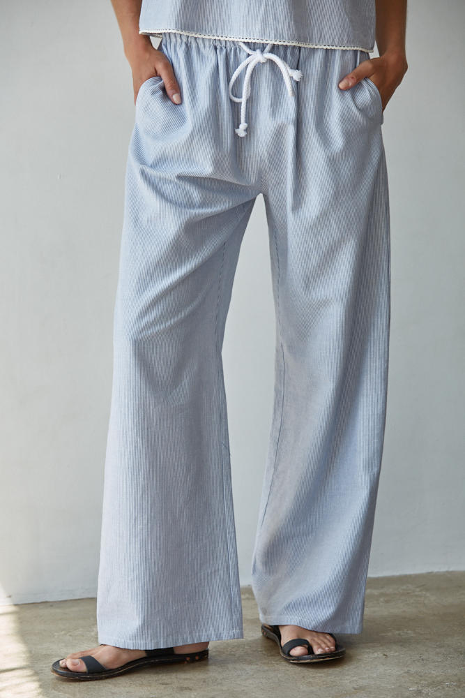 Sugar Wide Leg Pinstripe Pants