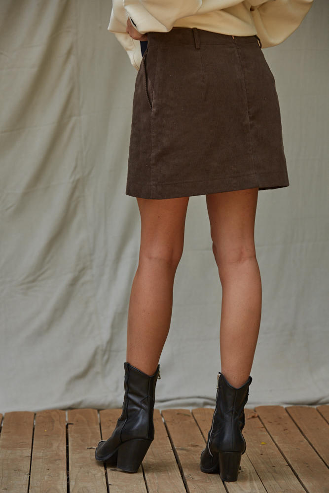 Lasso Corduroy Mini Skirt