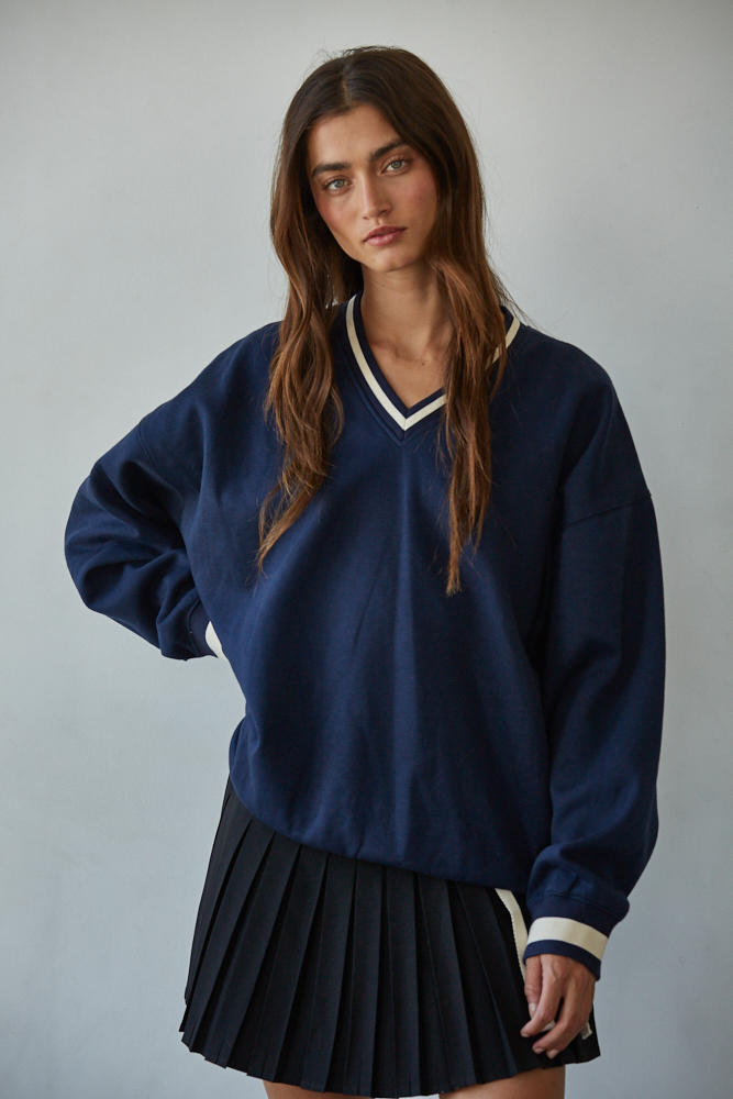 Hybe Striped Oversized Sweatshirt