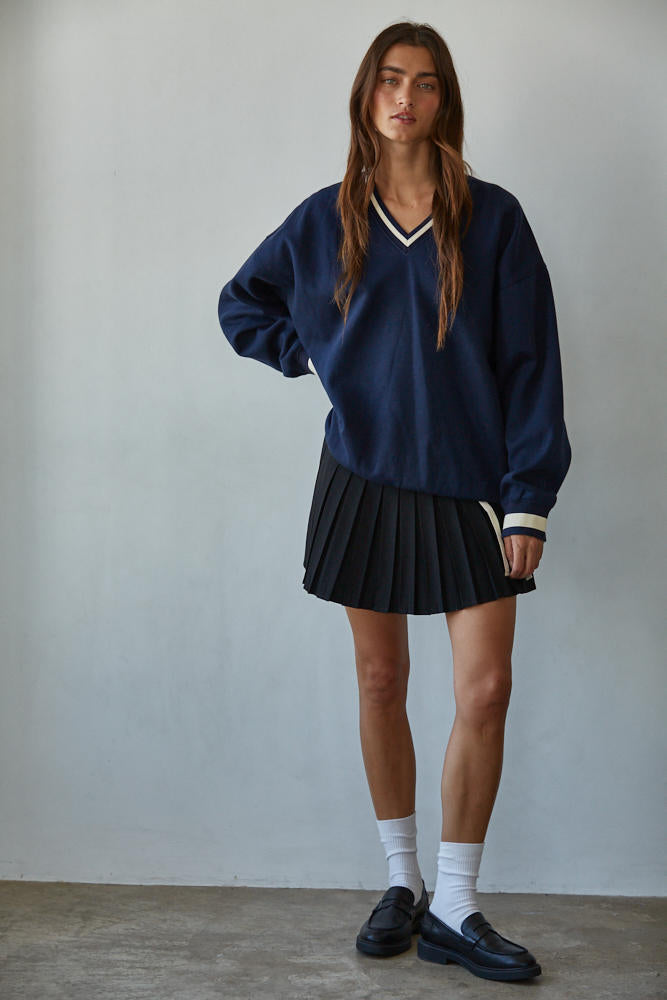 Hybe Striped Oversized Sweatshirt