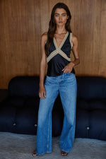 My Darling Contrast Lace Trim Top