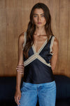 My Darling Contrast Lace Trim Top