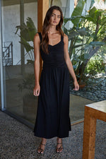 Lavinnea Shirred Maxi - Black