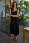 Lavinnea Shirred Maxi - Black