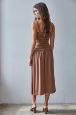 Lavinnea Shirred Maxi - Brown