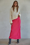 Gala Satin Maxi Skirt - Hot Pink