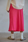 Gala Satin Maxi Skirt - Hot Pink