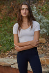 Waffle Scoop Neck Seamless Top