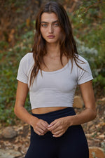 Waffle Scoop Neck Seamless Top