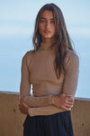 Day And Night Turtleneck Top - Almond
