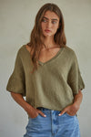 Lucy Mae Sweater Top - Olive